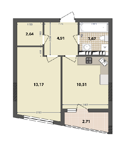 1-кімнатна 37.61 м² в ЖК IL Patio від 18 000 грн/м², Київ