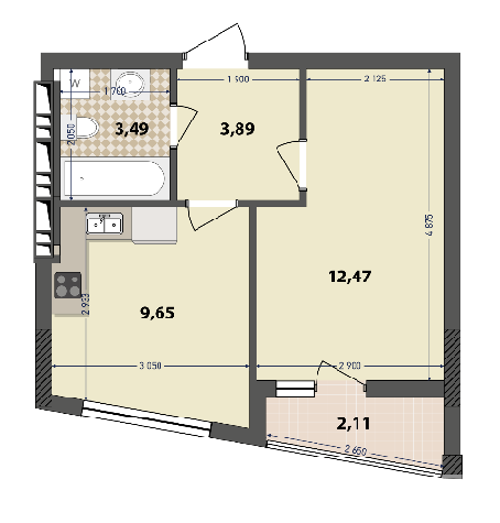1-кімнатна 31.61 м² в ЖК IL Patio від 18 000 грн/м², Київ