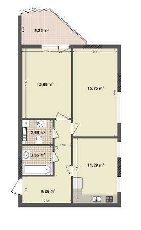 2-кімнатна 57.97 м² в ЖК IL Patio від 18 000 грн/м², Київ