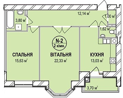 2-комнатная 71.34 м² в ЖК Kaiser от застройщика, Львов