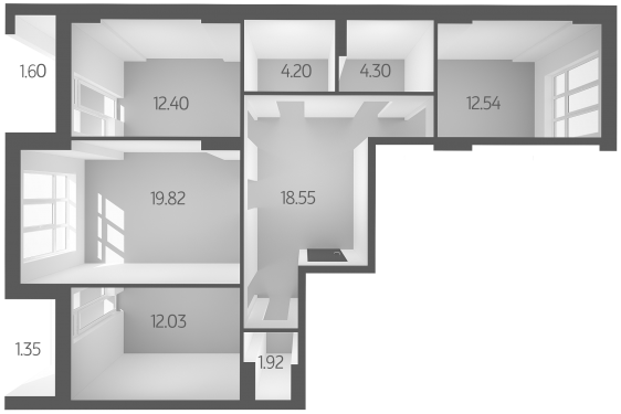 3-комнатная 88.71 м² в ЖК L-квартал от 28 000 грн/м², Киев