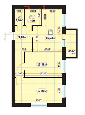2-кімнатна 61.78 м² в ЖК MunHausen від забудовника, м. Ірпінь