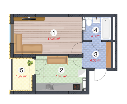 1-кімнатна 38.68 м² в ЖК Orange City від 16 200 грн/м², Київ
