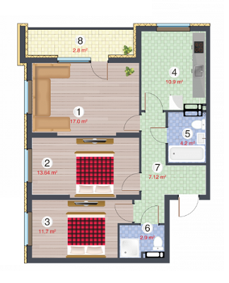 3-кімнатна 70.26 м² в ЖК Orange City від 24 000 грн/м², Київ