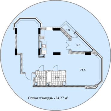 2-комнатная 84.27 м² в ЖК PecherSKY от застройщика, Киев