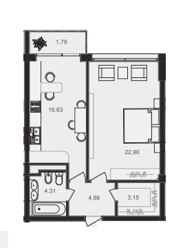 1-кімнатна 53.76 м² в ЖК Perfect Loft 47 від 38 080 грн/м², Львів