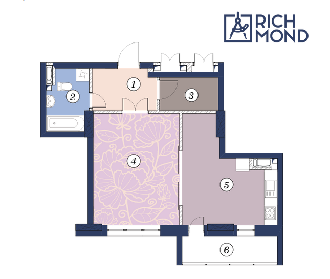 1-кімнатна 55.8 м² в ЖК Richmond від забудовника, Київ