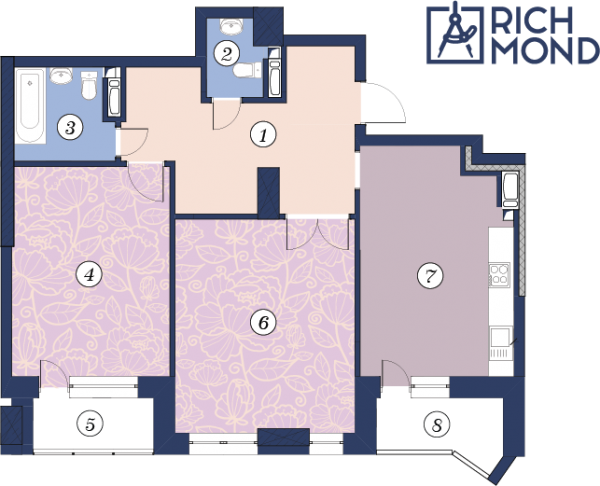 2-кімнатна 85.3 м² в ЖК Richmond від забудовника, Київ