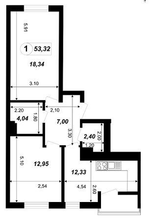 2-кімнатна 59.27 м² в ЖК Skyland 2 від забудовника, Київ