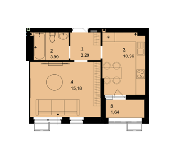 1-комнатная 33.8 м² в ЖК The Park Residence от застройщика, Киев
