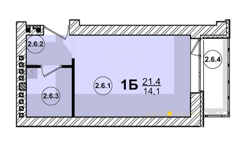 1-кімнатна 21.4 м² в ЖК Villa Sofia від забудовника, с. Софіївська Борщагівка
