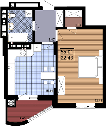 1-комнатная 55.01 м² в ЖК Z-119 от 17 350 грн/м², Львов