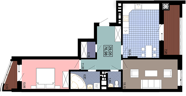 2-комнатная 76.98 м² в ЖК Z-119 от 18 950 грн/м², Львов