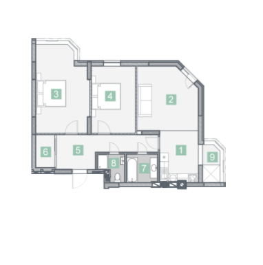 3-комнатная 81.23 м² в КД На Радистов от 30 000 грн/м², Киев