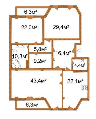 3-кімнатна 167.2 м² в КБ Arch House від 53 800 грн/м², Київ