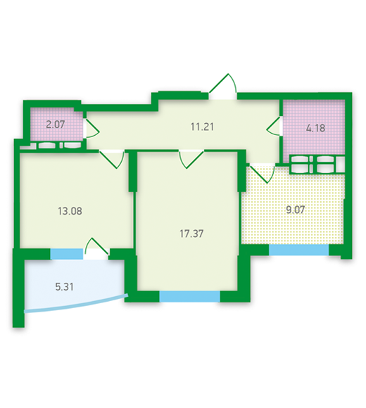 2-кімнатна 62.29 м² в ЖК FREEDOM від 29 416 грн/м², Київ