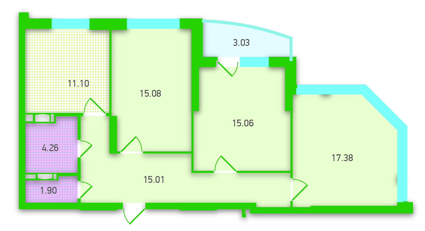 3-кімнатна 82.82 м² в ЖК FREEDOM від 25 452 грн/м², Київ