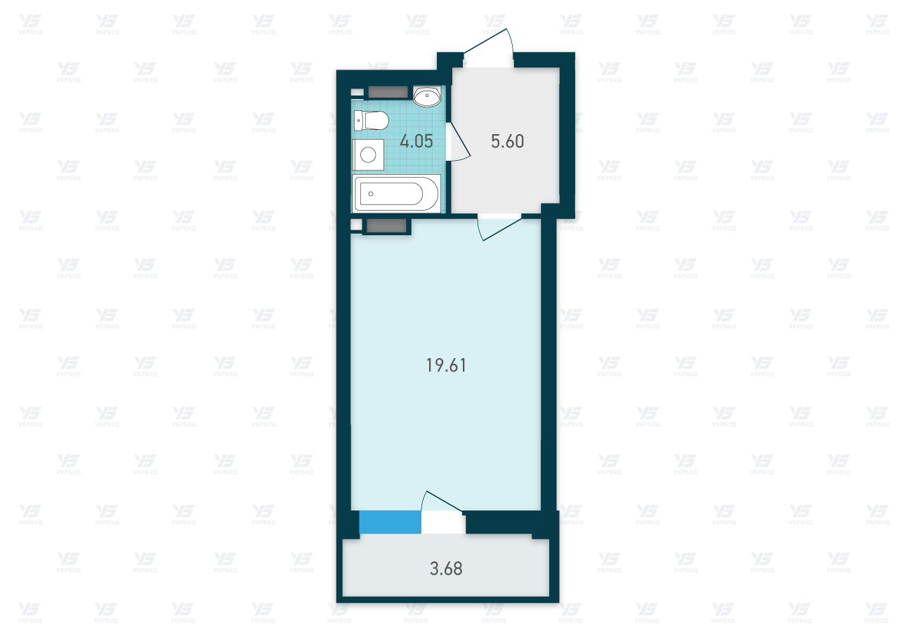 Студія 32.94 м² в ЖК GENESIS від 27 787 грн/м², Київ