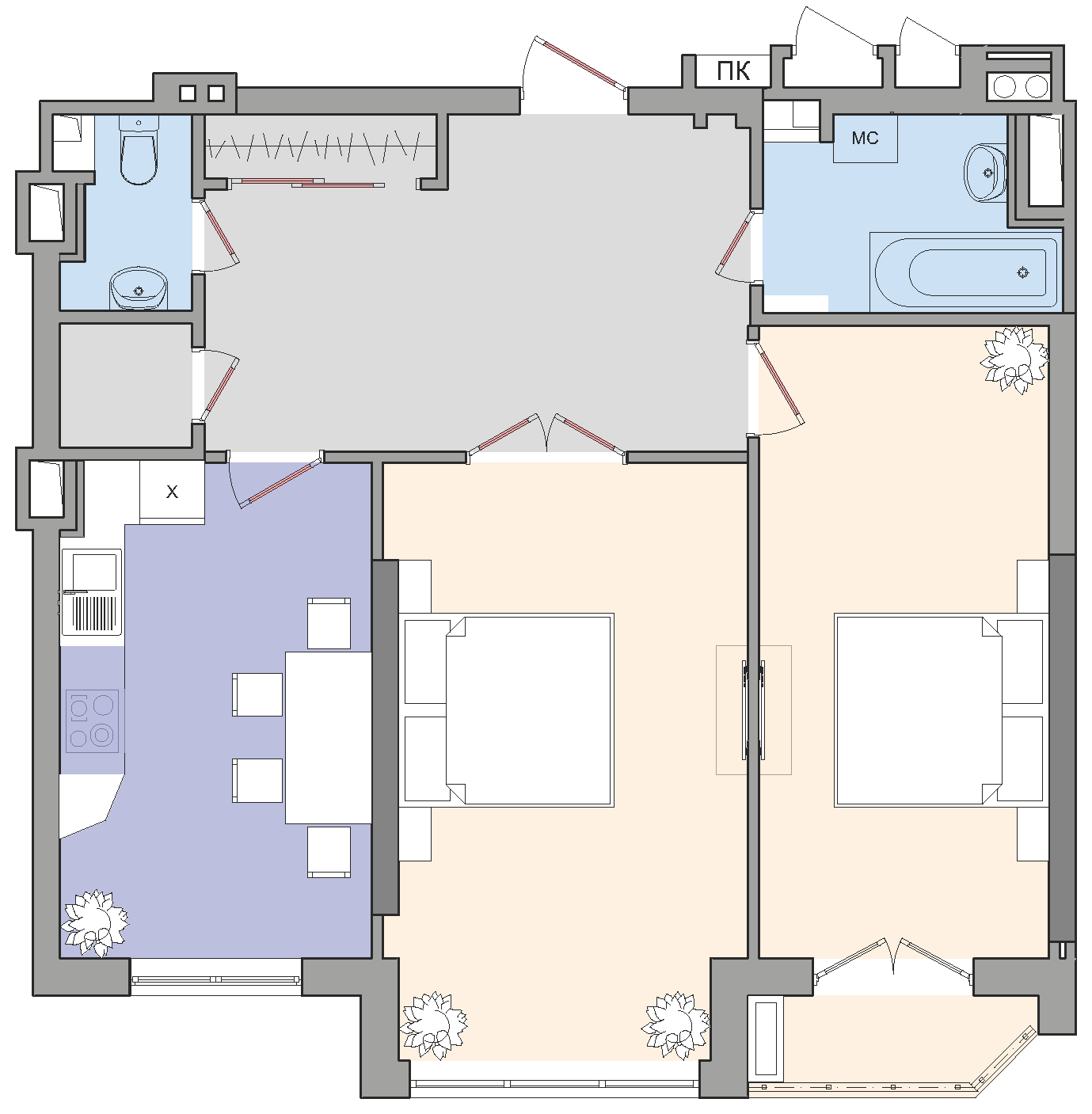 2-комнатная 75.4 м² в ЖК Adamant от 29 250 грн/м², Киев
