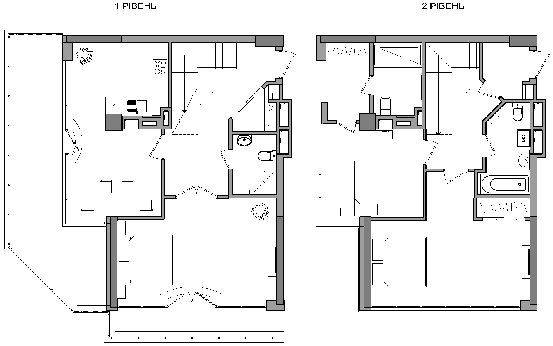 Двухуровневая 125.59 м² в ЖК Adamant от 33 750 грн/м², Киев