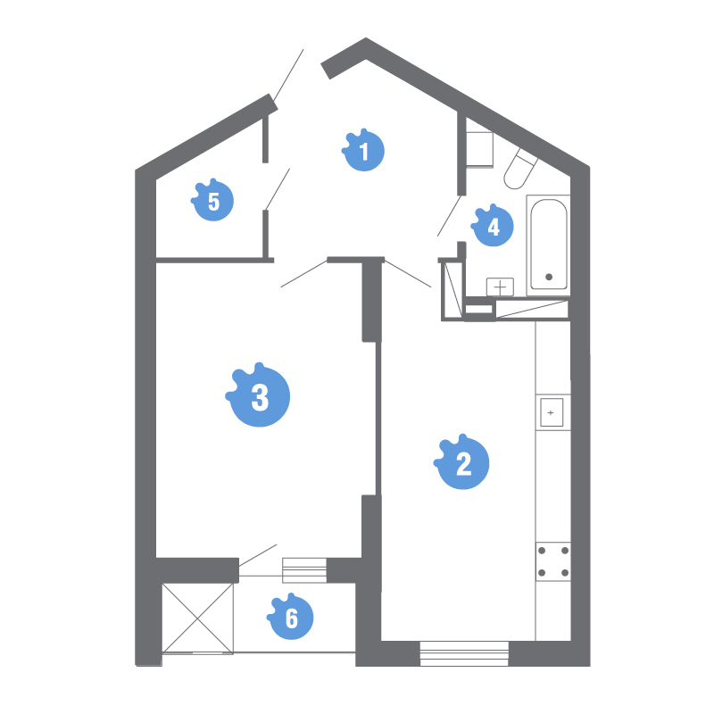 1-кімнатна 53.82 м² в ЖК Family & Friends від 26 600 грн/м², Київ