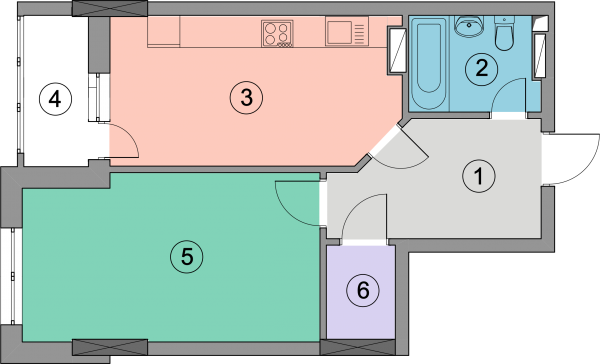 1-кімнатна 48.5 м² в ЖК Geneva від 31 307 грн/м², Київ