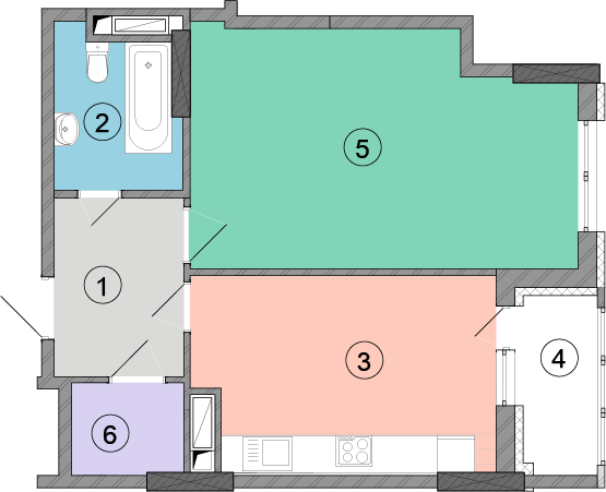 1-кімнатна 55.4 м² в ЖК Geneva від 24 700 грн/м², Київ