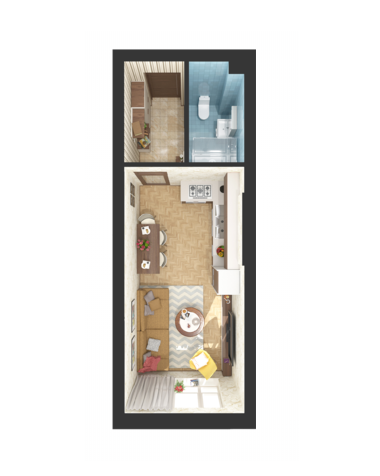Студія 26.1 м² в ЖК Green Side від 15 000 грн/м², м. Ірпінь