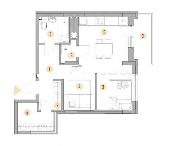 2-кімнатна 44.77 м² в ЖК Melody Park від 14 000 грн/м², с. Проліски