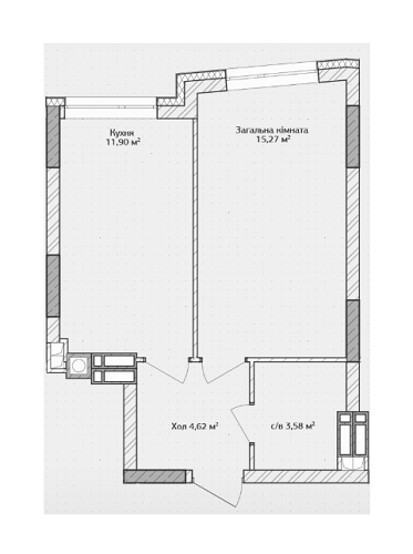 1-комнатная 35.37 м² в ЖК Синергия 3+ от 11 900 грн/м², г. Ирпень