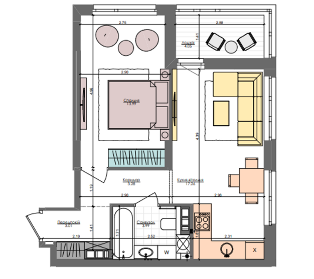 1-кімнатна 45.6 м² в ЖК Файна Таун від 39 250 грн/м², Київ