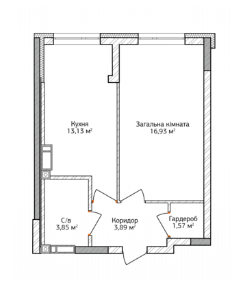 1-комнатная 39.37 м² в ЖК City Park от 12 500 грн/м², г. Ирпень
