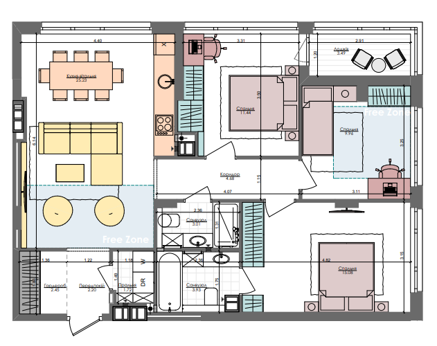3-кімнатна 83.1 м² в ЖК Файна Таун від 31 200 грн/м², Київ