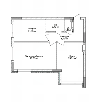 2-кімнатна 56.18 м² в ЖК City Park від 12 500 грн/м², м. Ірпінь