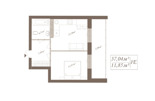 Смарт 37.04 м² в ЖК SloveSky от 18 000 грн/м², Киев
