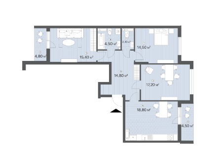 3-кімнатна 96.7 м² в ЖК Лебединий від 33 000 грн/м², Київ