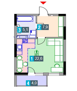 1-кімнатна 39.6 м² в ЖК Деміївка від 32 600 грн/м², Київ