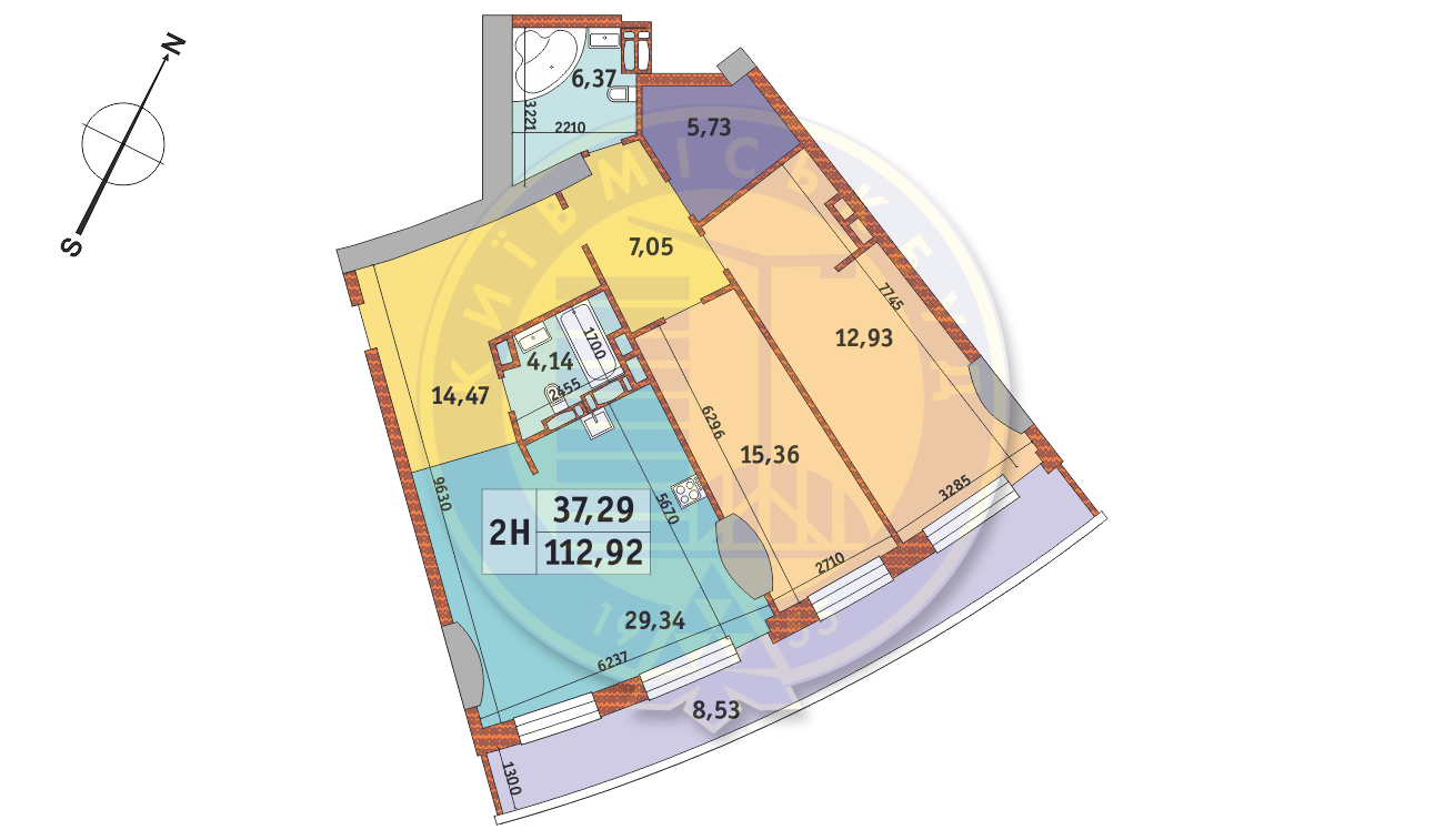2-кімнатна 112.92 м² в ЖК Mirax від 29 528 грн/м², Київ