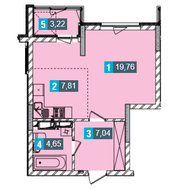 1-кімнатна 42.48 м² в ЖК Деміївка від 32 600 грн/м², Київ