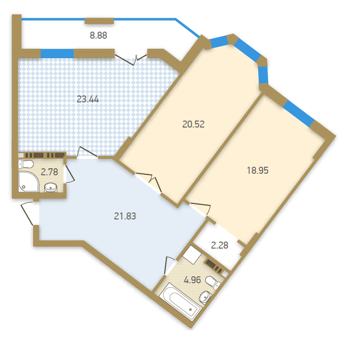 2-кімнатна 99.2 м² в ЖК Подол Град від 40 250 грн/м², Київ