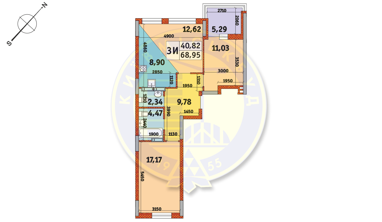 3-кімнатна 68.95 м² в Апарт-комплекс у Пущі-Водиці від 18 800 грн/м², Київ