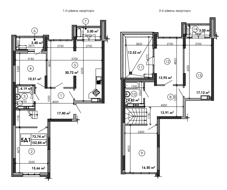 Дворівнева 152.84 м² в ЖК Каховська від 22 100 грн/м², Київ