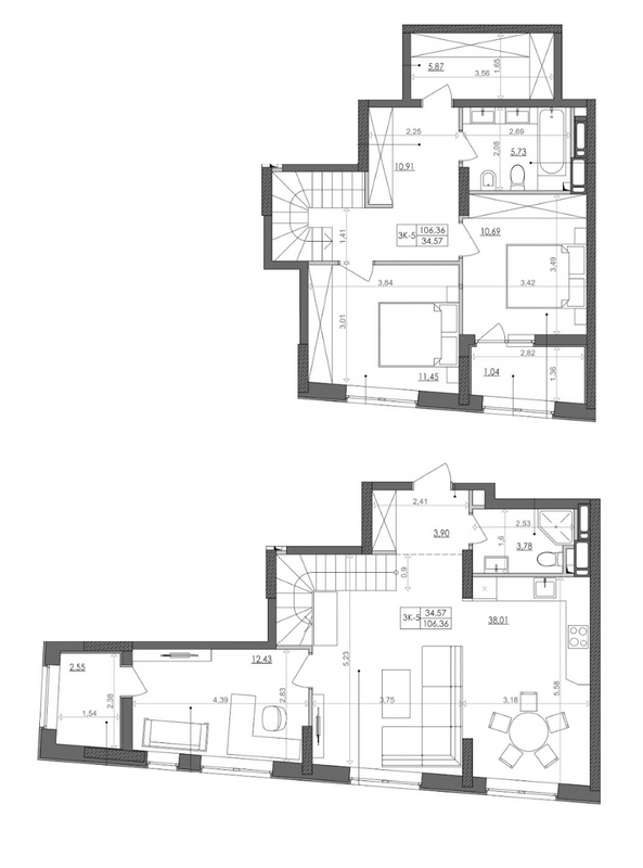 Дворівнева 106.6 м² в ЖК Svitlo Park від 39 452 грн/м², Київ