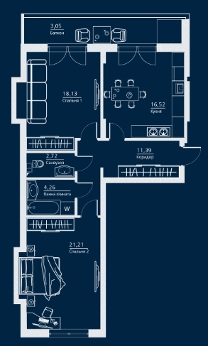 2-комнатная 77.28 м² в ЖК Einstein Concept House от 47 050 грн/м², Киев