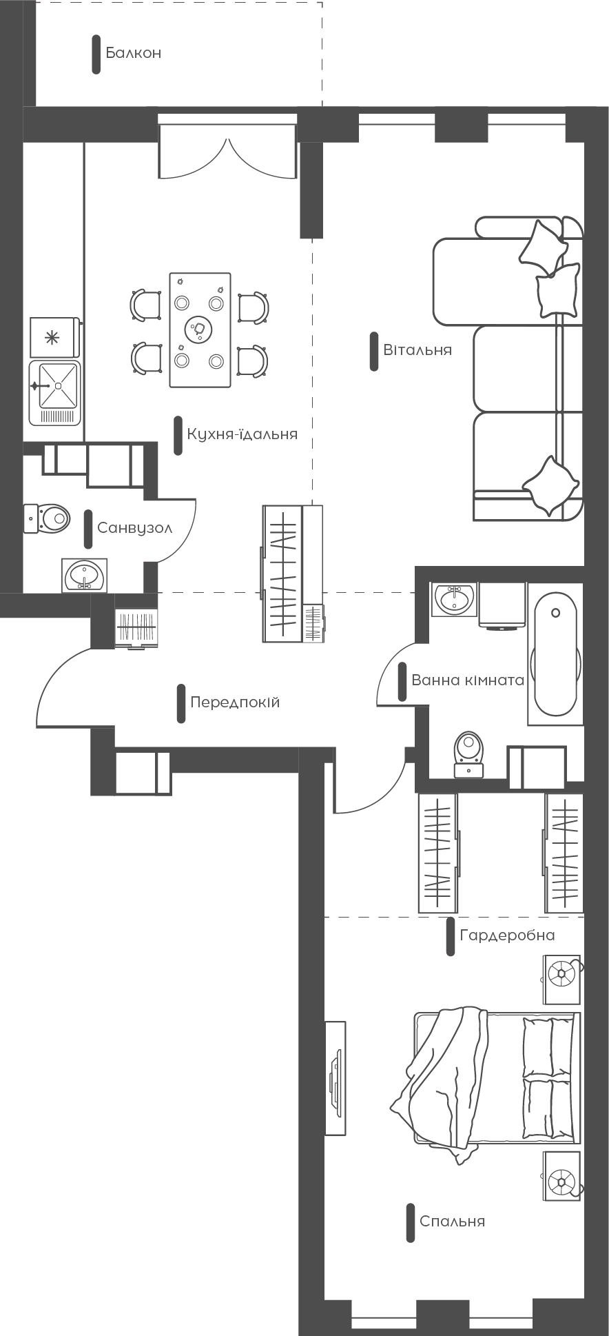 2-комнатная 69.44 м² в ЖК Happy House от 29 750 грн/м², Киев