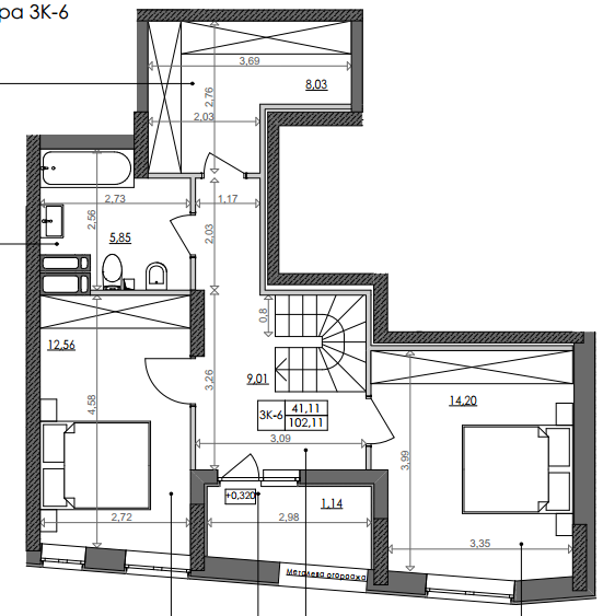 3-кімнатна 102.11 м² в ЖК Svitlo Park від 18 673 грн/м², Київ