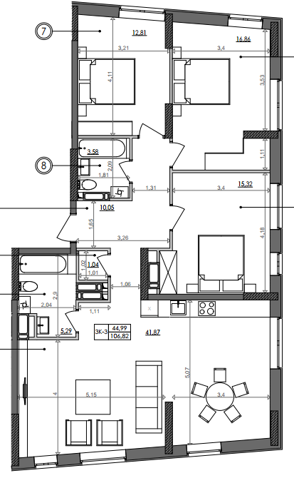 3-кімнатна 105.6 м² в ЖК Svitlo Park від 40 862 грн/м², Київ