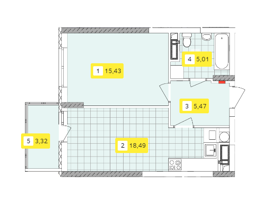1-комнатная 47.72 м² в ЖК Отрадный от 32 247 грн/м², Киев