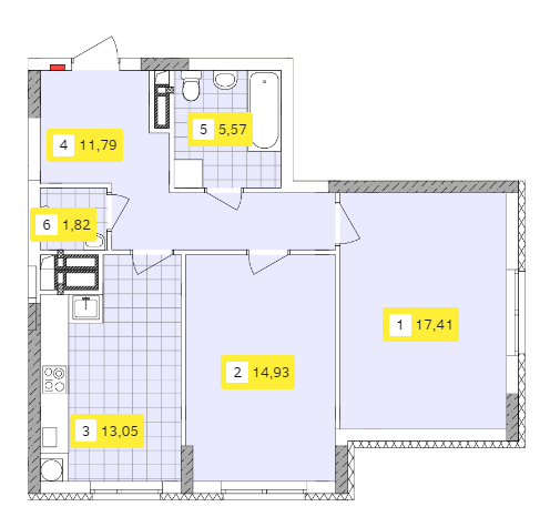 2-кімнатна 64.57 м² в ЖК Відрадний від 25 948 грн/м², Київ