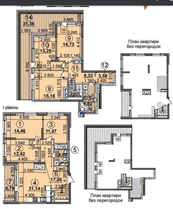 Дворівнева 155.53 м² в ЖК Seven від 28 500 грн/м², Київ